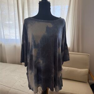 Talulah M oversized blue and white tye dye shirt